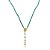 Colar de cristais azul tiffany com medalhinha cruz e detalhes em banho de ouro 18k - Imagem 1