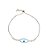 Pulseira ajustável em banho de ródio branco com olho grego e zircônias em cravação inglesa - Imagem 1