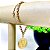 Pulseira em banho de ouro 18k com elos português e medalha de São Bento - Imagem 2