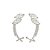 Brinco ear cuff em banho de ródio branco com gotas em cristal e zircônias brancas - Imagem 1
