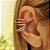 Brinco piercing em banho de ouro 18k com cinco voltas cravejadas de zircônias cristais - Imagem 2