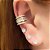 Brinco piercing em banho de ouro 18k cravejado de zircônias cristais - Imagem 2