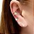 Brinco piercing em banho de ouro 18k duas voltas com flor cravejada de zircônias cristais - Imagem 2