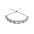 Pulseira fecho gravata em banho de ródio branco cravejada de zircônias com pedras fusion rosa - Imagem 1