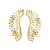 Brinco ear cuff asas em banho de ouro 18k cravejado de zircônias cristais - Imagem 1