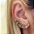 Brinco ear cuff asas em banho de ouro 18k cravejado de zircônias cristais - Imagem 2