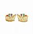 Brinco ear cuff em banho de ouro 18k  liso com zircônias coloridas e zircônias cristais - Imagem 1