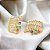 Brinco ear cuff em banho de ouro 18k  liso com zircônias coloridas e zircônias cristais - Imagem 3