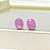 Brinco oval em banho de ouro 18k com pedra fusion roxa - Imagem 3