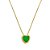 Colar banhado em ouro 18k com coração de pedra fusion verde esmeralda - Imagem 1
