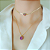 Colar banhado em ouro 18k e pingente de pedra fusion roxa - Imagem 2