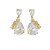 Brinco banhado em ouro 18k gotas em cristal com flores cravejadas de zircônias - Imagem 1