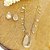 Conjunto colar e brincos banhado em ouro 18k com bolinhas na corrente e gotas de zircônia - Imagem 2