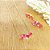 Conjunto de colar e brincos banhados em ouro 18k com zircônias e cristal rosa - Imagem 3
