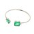 Bracelete em banho de ródio branco com pedra fusion verde - Imagem 1
