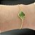 Pulseira inspiração em banho de ouro 18k com trevo em cristal verde - Imagem 2