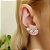 Brinco ear cuff em prata floco de neve cravejado de zircônias cristais - Imagem 2
