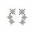 Brinco ear cuff em prata floco de neve cravejado de zircônias cristais - Imagem 1