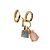 Brinco argola banhada em ouro 18k cravejada de zircônias coloridas com pingente removível de cristais azul e rosa - Imagem 1