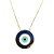 Colar banhado em ouro 18k com pingente olho grego azul marinho esmaltado - Imagem 1