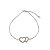 Pulseira banhada em ródio branco com corações vazados cravejados de zircônias - Imagem 1