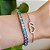 Pulseira regulavel em banho de ródio branco com cristais coloridos - Imagem 2