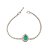 Pulseira em banho de ródio branco riviera com zircônias cristais e gota de pedra fusion verde esmeralda - Imagem 1