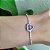 Pulseira riviera em banho de ródio branco com coração de pedra fusion roxa - Imagem 2
