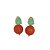 Brinco banhado em ouro 18k com cristais naturais turmalina azul e jade coral - Imagem 1