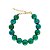 Pulseira de pedras naturais crisocola mesclada azul e verde com fecho e extensor em banho de ouro 18k - Imagem 1