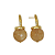 Brinco banhado em ouro 18k com detalhe liso e cristal citrino - Imagem 1