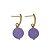 Brinco banhado em ouro 18k com pedra natural jade roxa - Imagem 1