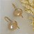 Brinco banhado em ouro 18k com cristal doce de leite - Imagem 3