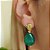 Brinco banhado em ouro 18k com pedra natural jade verde - Imagem 2