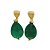 Brinco banhado em ouro 18k com pedra natural jade verde - Imagem 1