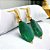 Brinco banhado em ouro 18k com pedra natural jade verde - Imagem 3