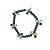 Pulseira elástica de jade verde com cristais azul tiffany e bolinhas em banho de ouro 18k - Imagem 1