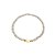 Pulseira elástica de cristais naturais lilás com pérola cultivada e bolinhas banhadas em ouro 18k - Imagem 1