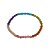 Pulseira elástica de pedras naturais jade coloridas e detalhes em banho de ouro 18k - Imagem 1