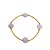Pulseira elástica banhada em ouro 18k com jade lilás - Imagem 1