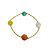 Pulseira elástica em banho de ouro 18k com pedras de jade coloridas - Imagem 1