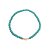 Pulseira elástica de cristais naturais azul tiffany com bolinhas banhadas em ouro 18k e pérola cultivada - Imagem 1