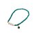 Pulseira elástica de cristais azul tiffany com bolinhas em banho de ouro 18k pérolas cultivadas e olho grego - Imagem 1