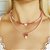 Choker de cristais naturais e jade rosa com pérola barroca bolinhas e detalhes banho de ouro 18k - Imagem 2