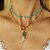 Choker de cristais naturais azul tiffany com pérola shell bolinhas e detalhes em banho de ouro 18k - Imagem 2