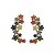 Brinco em banho de ouro 18k ear cuff flores de cristais coloridos - Imagem 1