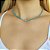Choker em banho de ródio branco riviera redonda de zircônias azuis - Imagem 2