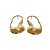 Brinco em banho de ouro 18k oval disforme - Imagem 1
