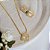 Conjunto em banho de ouro 18k colar e brincos com trevo cravejados de zircônias - Imagem 2
