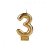 Velas de números dourado com glitter 1 unidade - Imagem 2